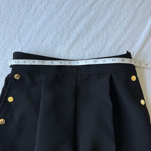 Zara Black High Waist Shorts with Gold Accents flat front side zipper size S - Picture 5 of 11